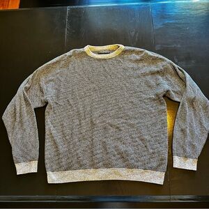 Vintage L. Etienne Pour Homme Medium Men Sweater Made In USA Gray Black